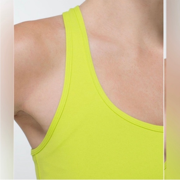 2/$40 lululemon cool racerback neon yellow tank top size 6 lulu - Picture 6 of 9